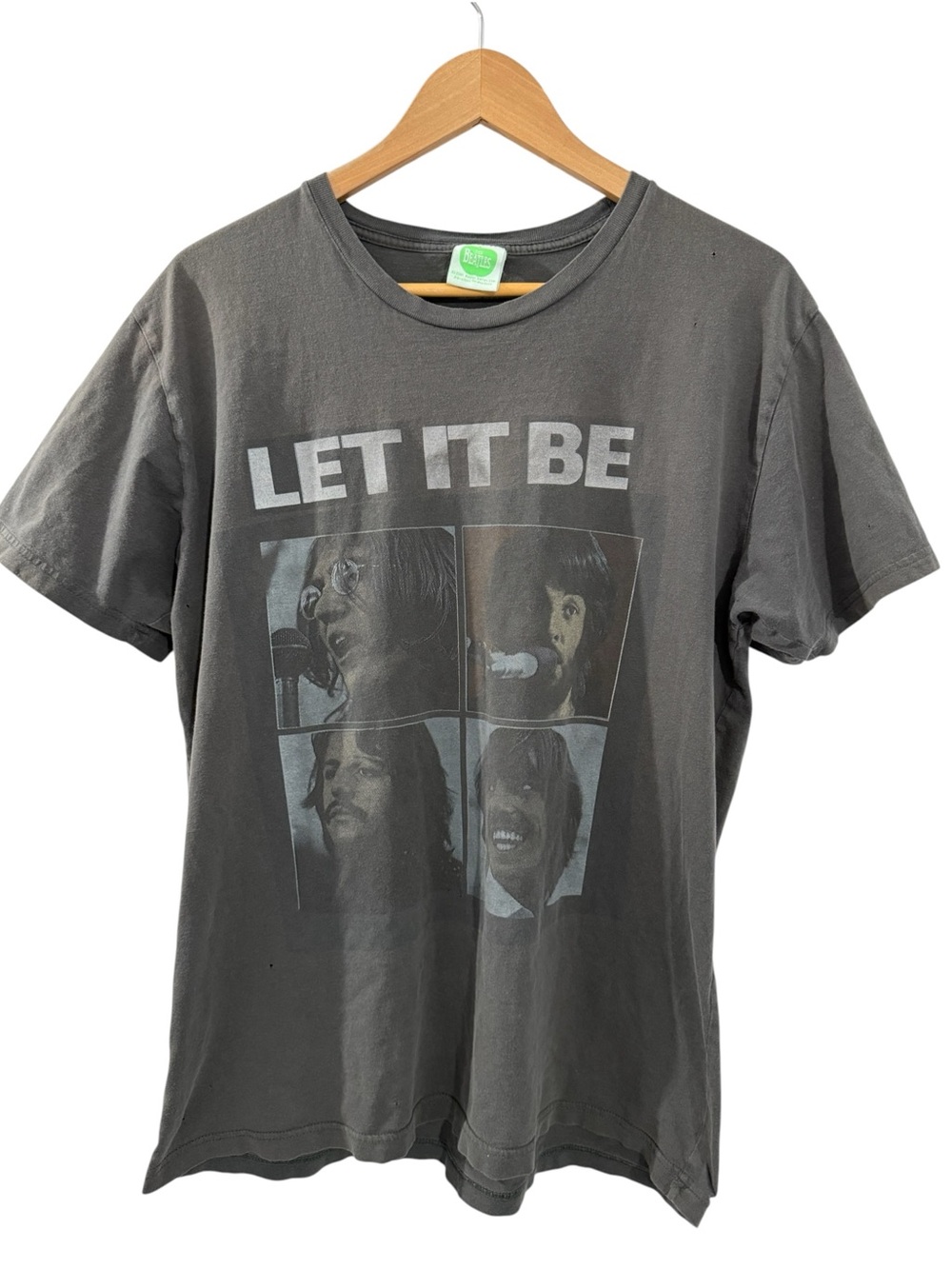Vintage The Beatles Let It Be Charcoal Graphic Band T-Shirt